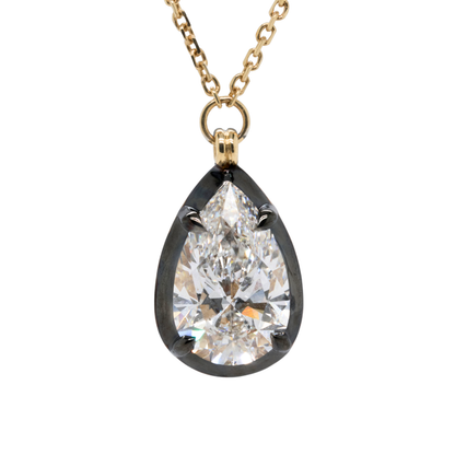 2.56 CT Pear Lab-Grown Diamond Pendant in 14K Yellow Gold, 16"