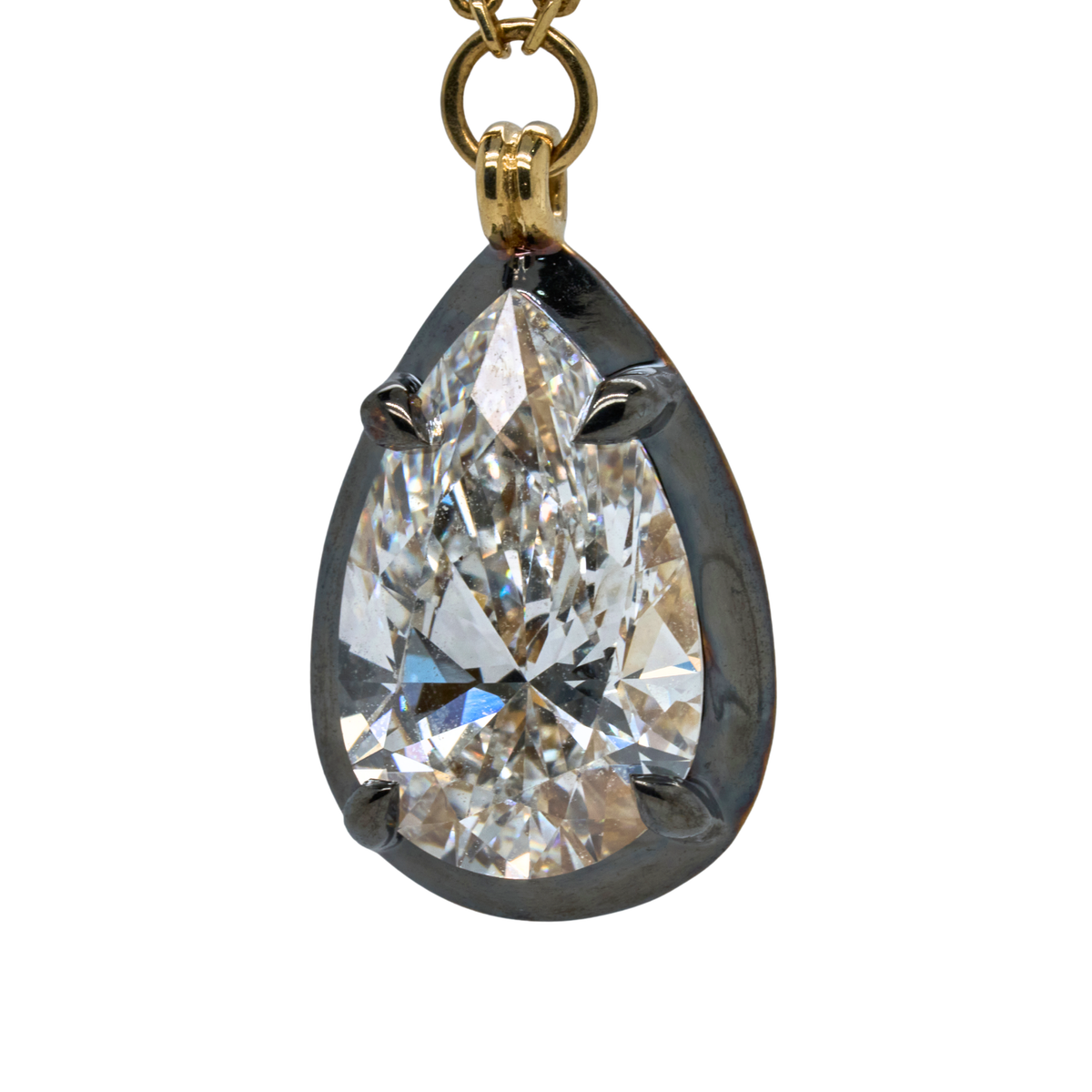 2.56 CT Pear Lab-Grown Diamond Pendant in 14K Yellow Gold, 16"