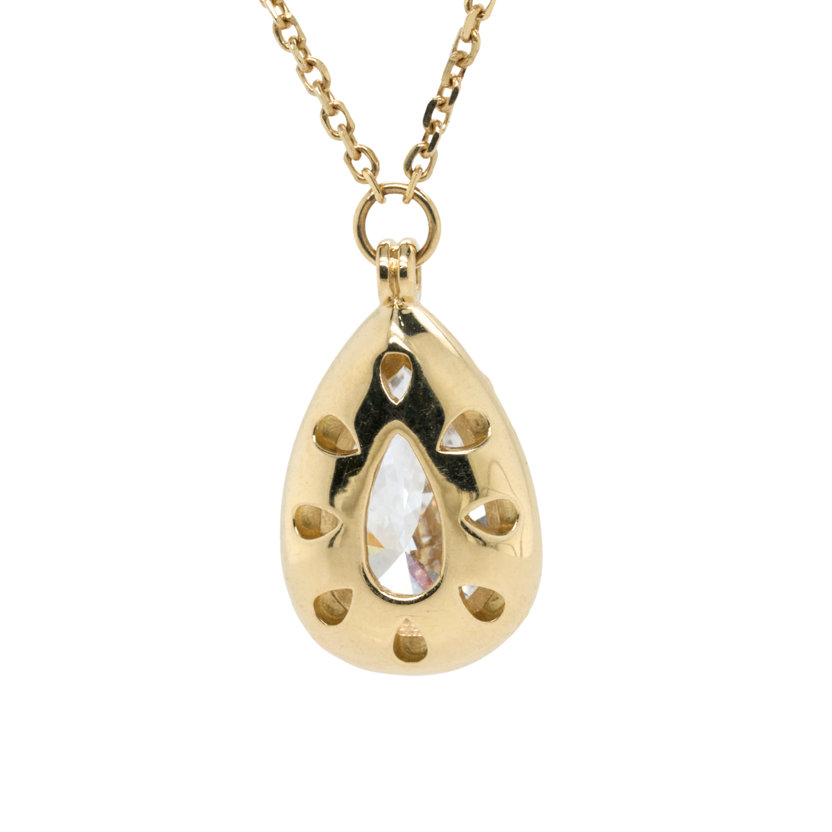 2.56 CT Pear Lab-Grown Diamond Pendant in 14K Yellow Gold, 16"