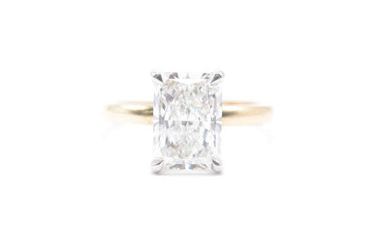 3ct radiant lab diamond igi certified f color VS1 14k solitaire  setting
