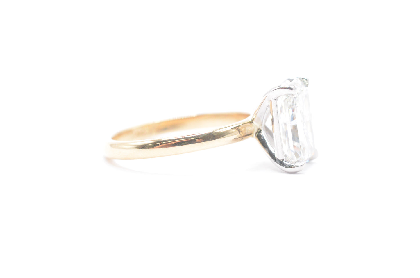 3ct radiant lab diamond igi certified f color VS1 14k solitaire  setting