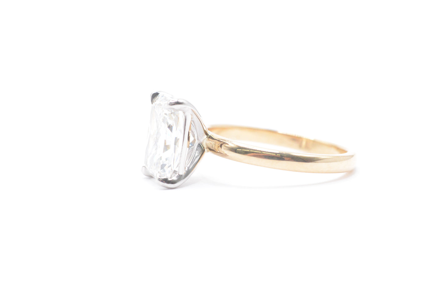 3ct radiant lab diamond igi certified f color VS1 14k solitaire  setting