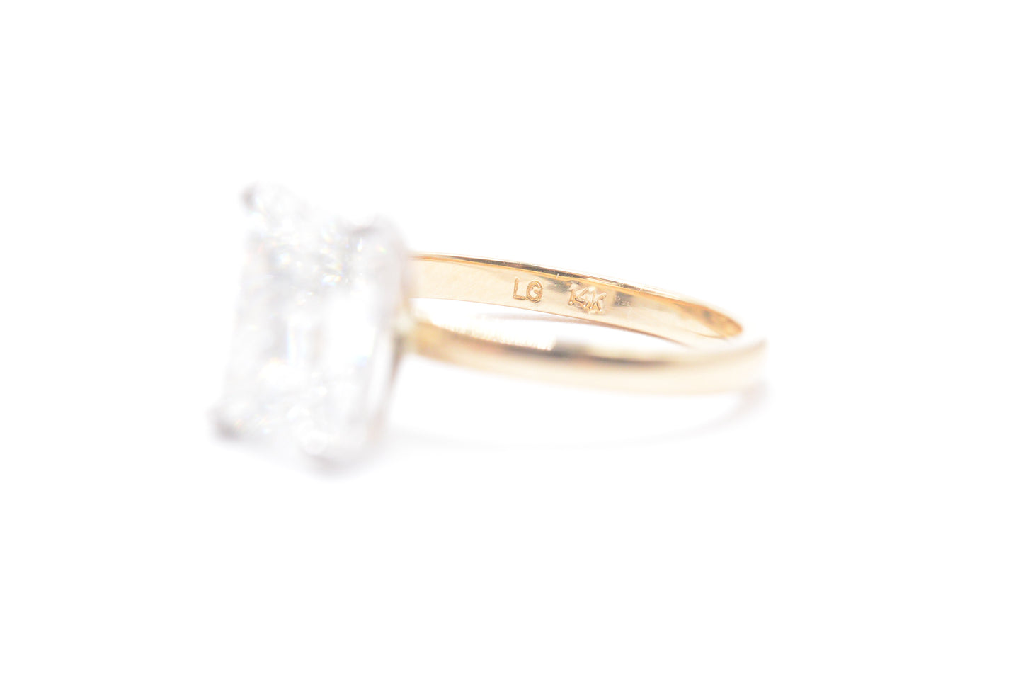3ct radiant lab diamond igi certified f color VS1 14k solitaire  setting