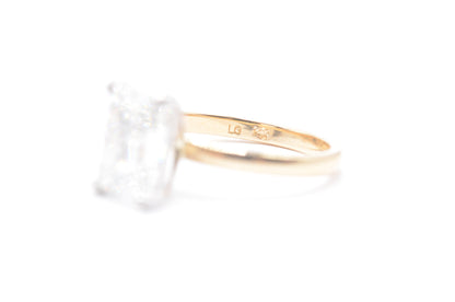 3ct radiant lab diamond igi certified f color VS1 14k solitaire  setting