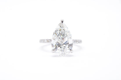 4ct pear shape lab diamond igi certified f color vs1 diamond mounting 14k white gold