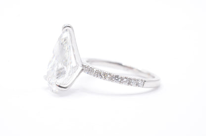 4ct pear shape lab diamond igi certified f color vs1 diamond mounting 14k white gold