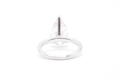 4ct pear shape lab diamond igi certified f color vs1 diamond mounting 14k white gold