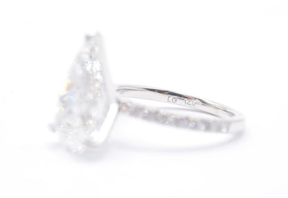 4ct pear shape lab diamond igi certified f color vs1 diamond mounting 14k white gold
