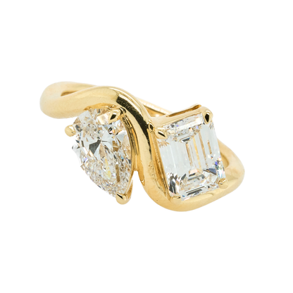 2.54 CTTW Emerald Lab-Grown Diamond Ring in 14K Yellow Gold