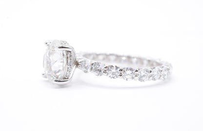 4.5ct Round Lab Diamond IGI Certified F color VS1 14K White Gold Round Diamond Eternity Band 3mm diamonds 7 cttw