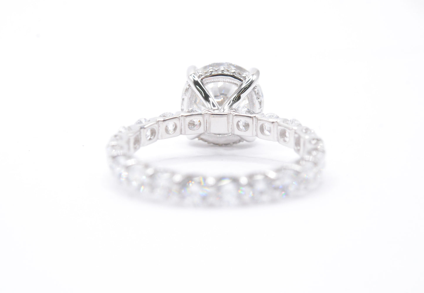 4.5ct Round Lab Diamond IGI Certified F color VS1 14K White Gold Round Diamond Eternity Band 3mm diamonds 7 cttw