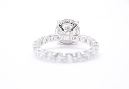 4.5ct Round Lab Diamond IGI Certified F color VS1 14K White Gold Round Diamond Eternity Band 3mm diamonds 7 cttw