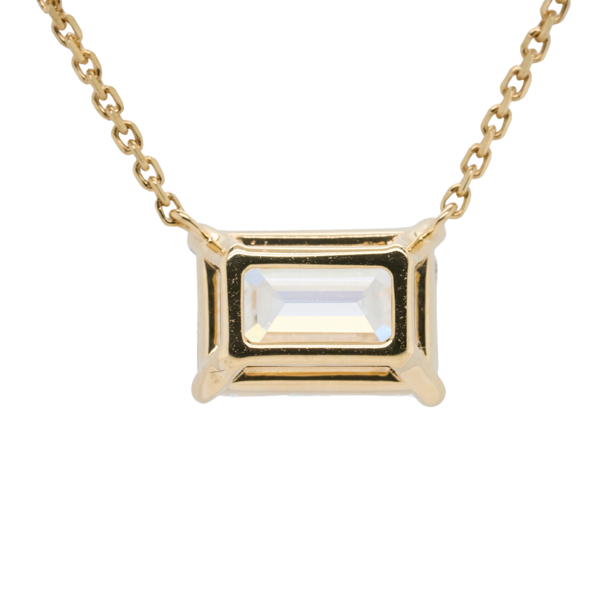 2.06 CTTW Emerald Lab-Grown Diamond Pendant in 14K Yellow Gold, 16"