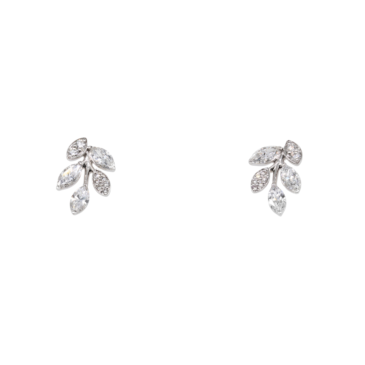 14K White Gold Marquise Lab-Grown Diamond Earrings, 0.6 CTTW