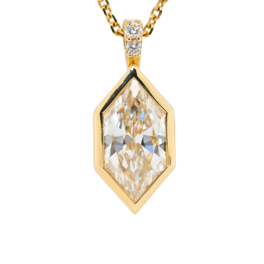 2.5 CTTW Marquise Lab-Grown Diamond Necklace in 14K Yellow Gold, 18"