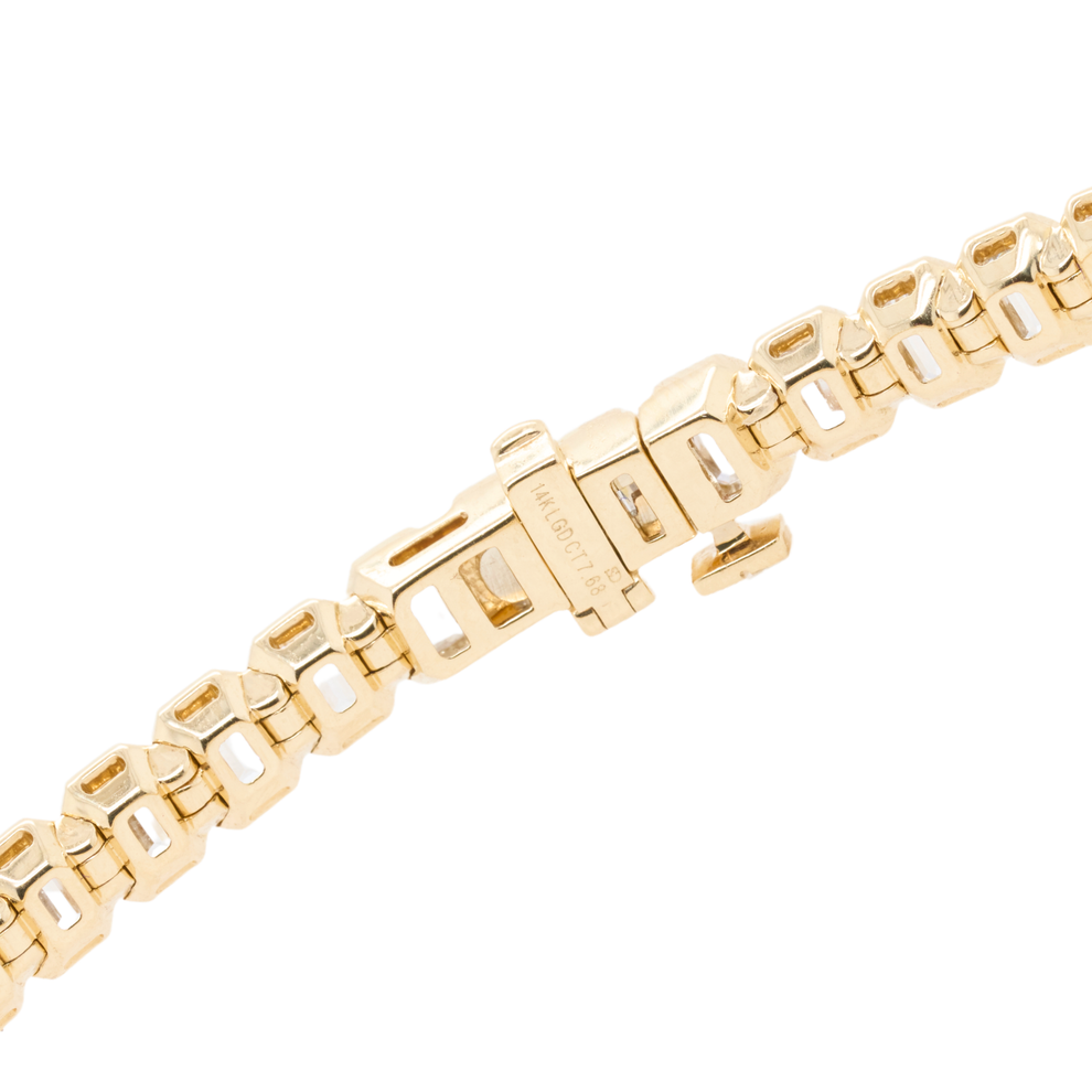 7.68 CTTW Emerald Lab-Grown Diamond Tennis Bracelet in 14K Yellow Gold ...