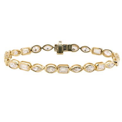 14K Yellow Gold Lab-Grown Diamond Tennis Bracelet, 7.00 CTTW, 7"