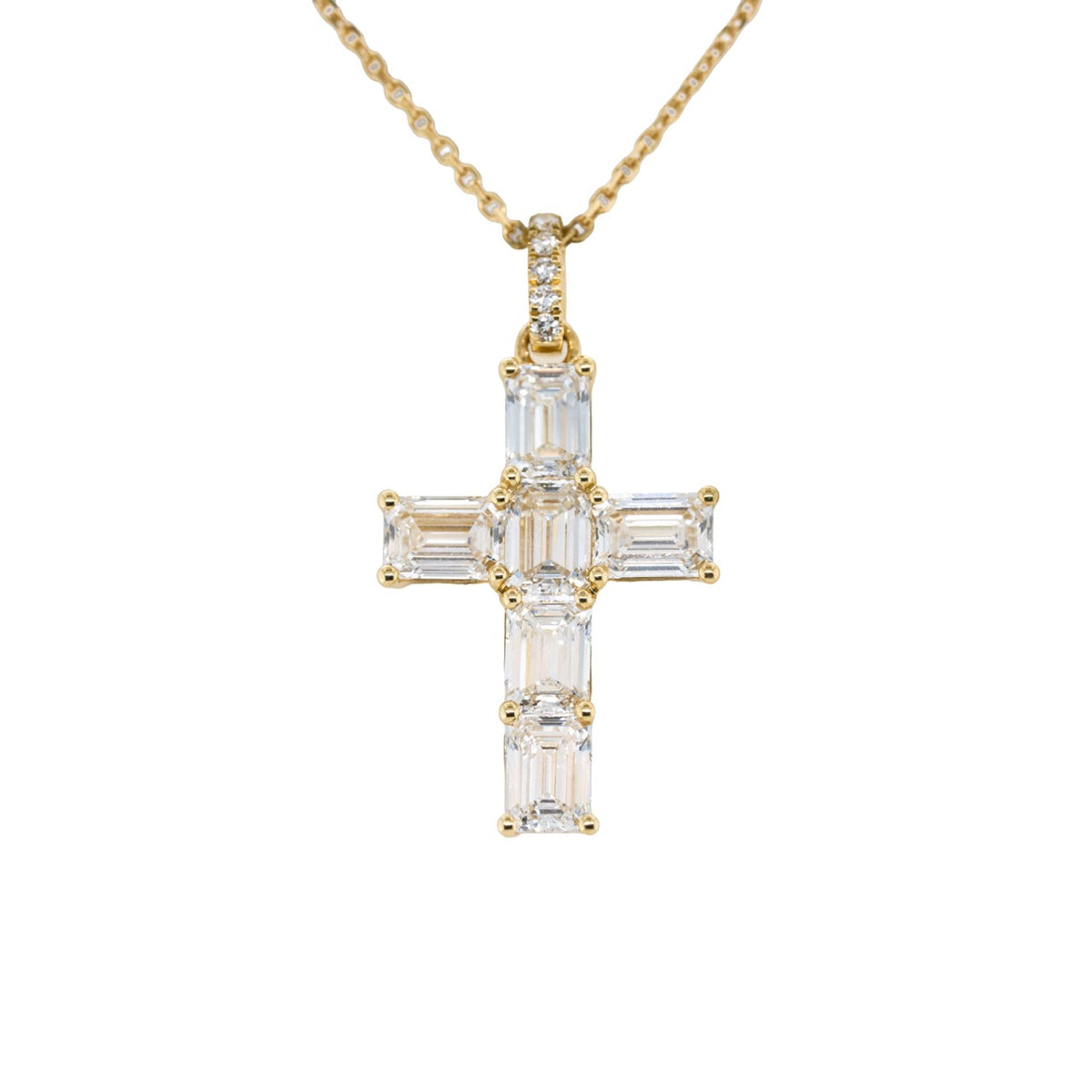 3.3 CT Emerald Lab-Grown Diamond Pendant in 14K Yellow Gold, 16"