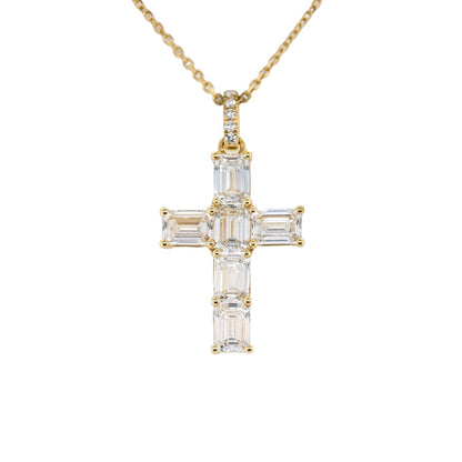 3.3 CT Emerald Lab-Grown Diamond Pendant in 14K Yellow Gold, 16"