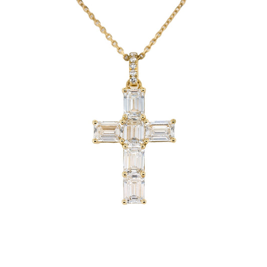 3.3 CT Emerald Lab-Grown Diamond Pendant in 14K Yellow Gold, 16"