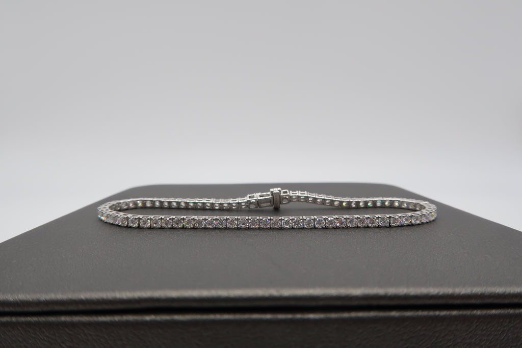 3cttw Lab Grown Round Diamond Tennis Bracelet 7" 14K Gold