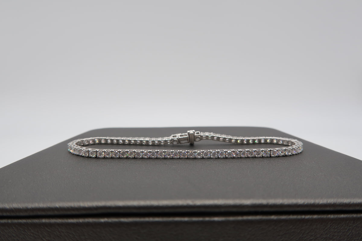 3cttw Lab Grown Round Diamond Tennis Bracelet 7" 14K Gold