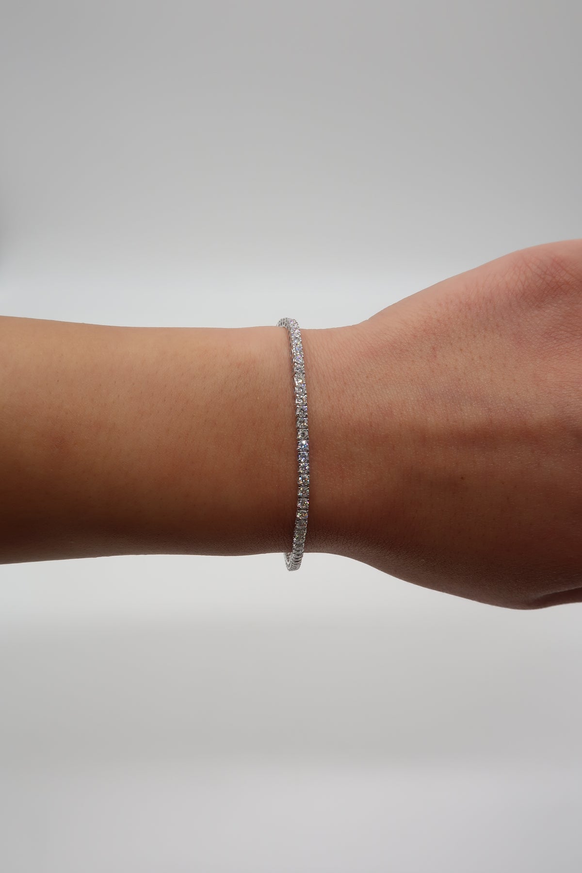 3cttw Lab Grown Round Diamond Tennis Bracelet 7" 14K Gold