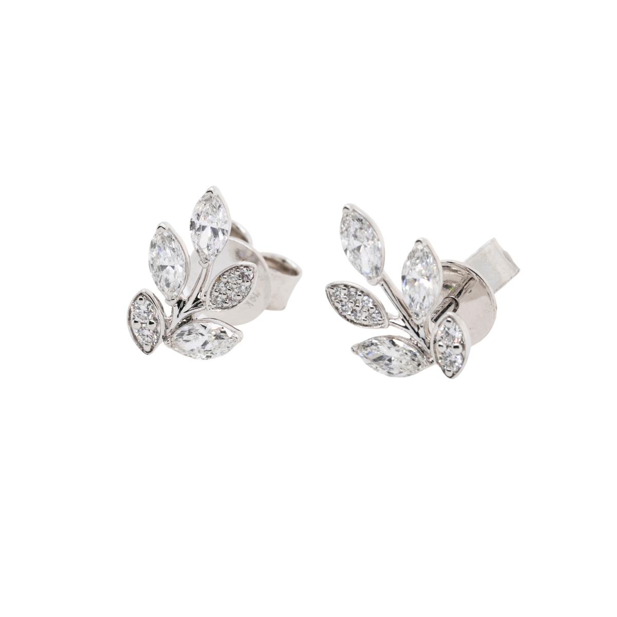 14K White Gold Marquise Lab-Grown Diamond Earrings, 0.6 CTTW