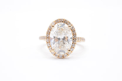 Made to Order-3.0ct Oval Lab Diamond Engagement Ring 14K Yellow Gold