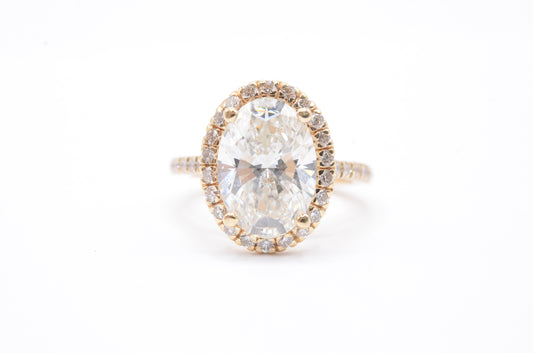 Made to Order-3.0ct Oval Lab Diamond Engagement Ring 14K Yellow Gold