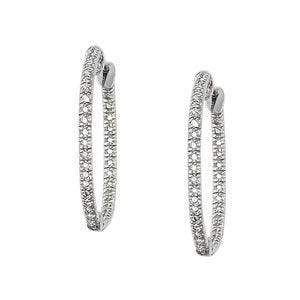 Multi-Diamond Round Hoop Earrings