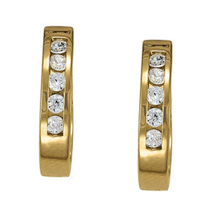 Round Diamond 10-Stone Hoop Earrings