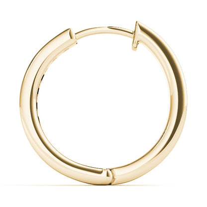 14K Yellow Gold Diamond Fashion Hoop Earrings