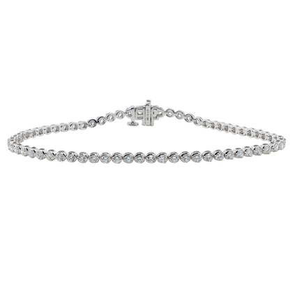 2.01 CTTW Round Lab-Grown Diamond Tennis Bracelet in 14K White Gold, 7"