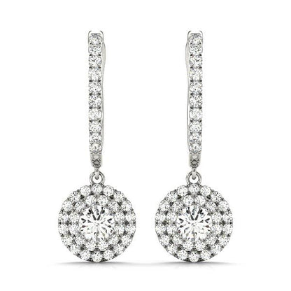 Diamond Round Halo Earrings