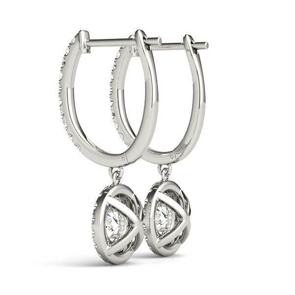 Diamond Round Halo Earrings