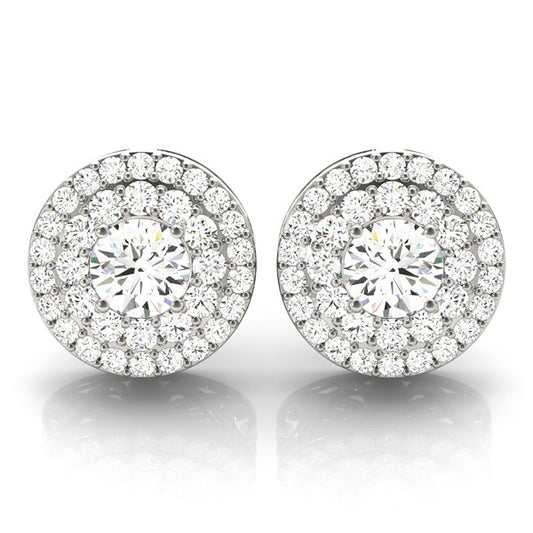 Diamond Round Halo Earrings