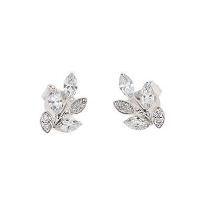14K White Gold Marquise Lab-Grown Diamond Earrings, 0.6 CTTW