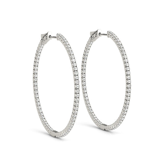 Diamond Inside Out Hoop Earrings in Multiple Gold Options