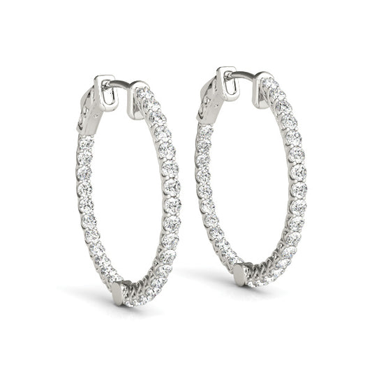 Diamond Inside Out Hoop Earrings in Multiple Gold Options