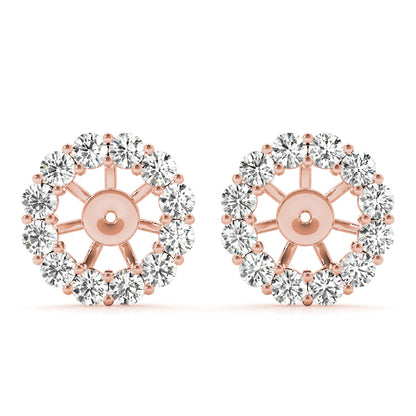 14K Rose Gold Diamond Fashion Earrings
