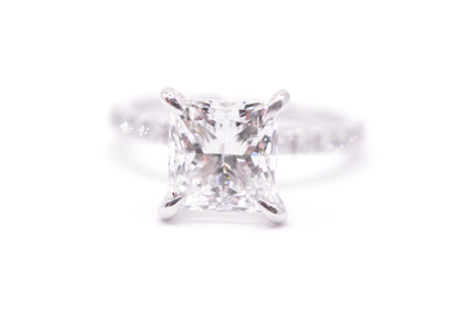 3ct princess lab diamond igi certified f color vs1 14k diamond setting.