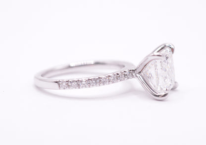 3ct princess lab diamond igi certified f color vs1 14k diamond setting.