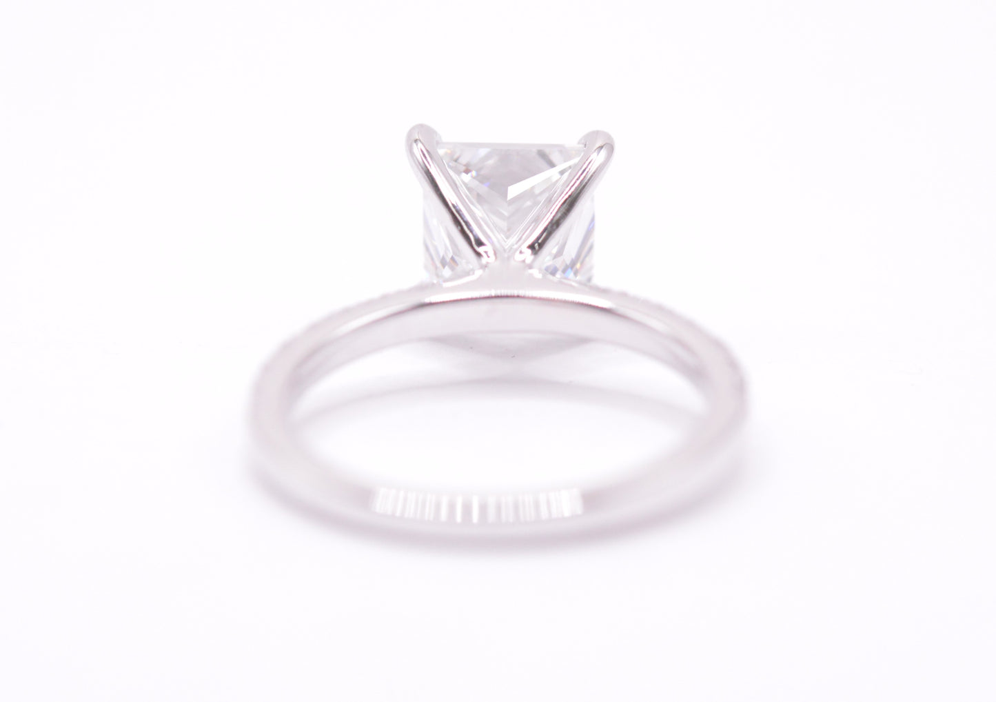 3ct princess lab diamond igi certified f color vs1 14k diamond setting.