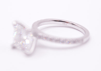 3ct princess lab diamond igi certified f color vs1 14k diamond setting.