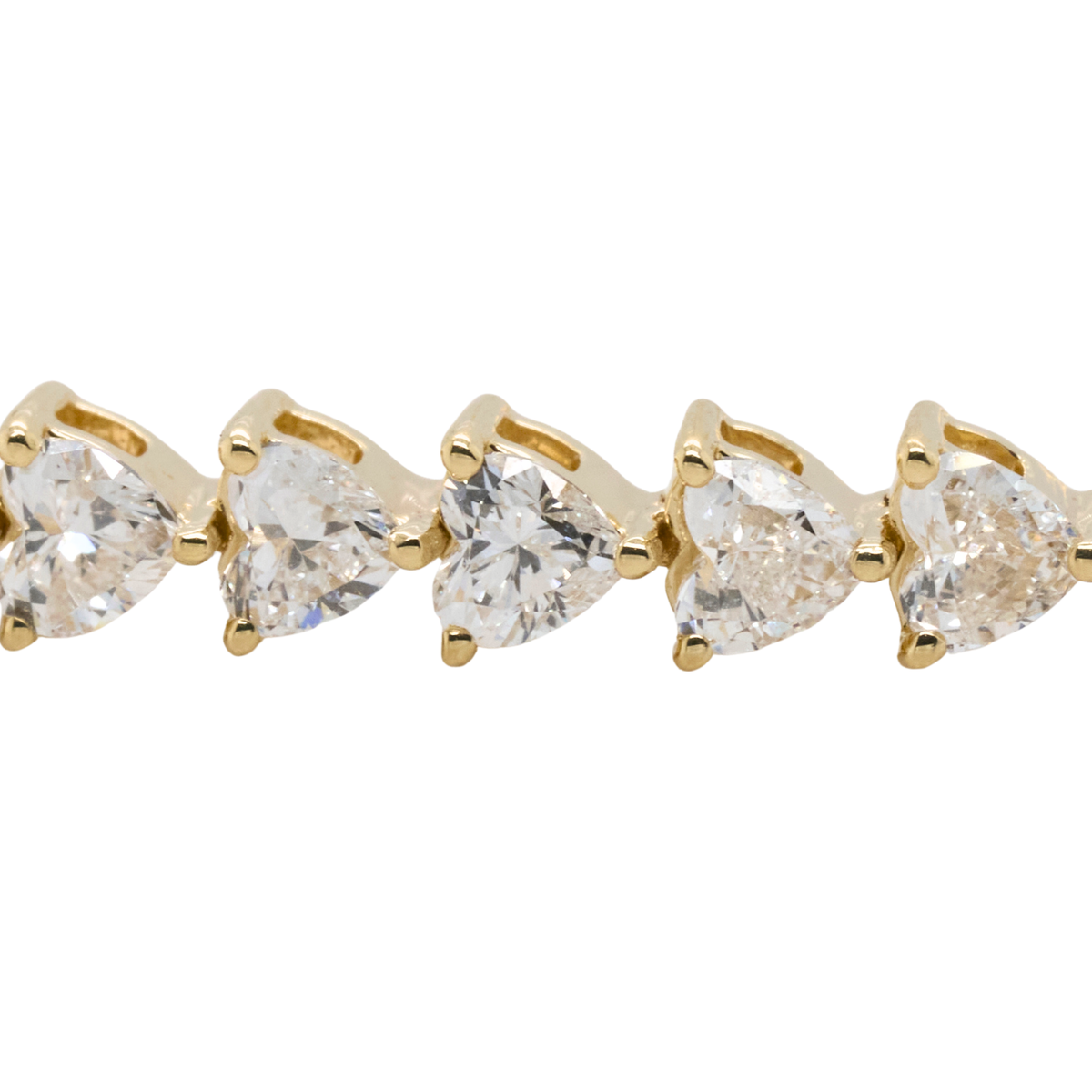 3.8 CTTW Heart Lab-Grown Diamond Tennis Bracelet in 14K Yellow Gold, 7"