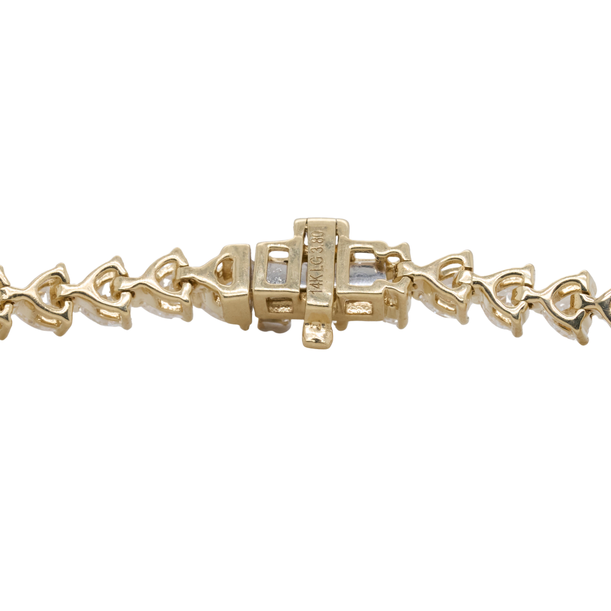 3.8 CTTW Heart Lab-Grown Diamond Tennis Bracelet in 14K Yellow Gold, 7"