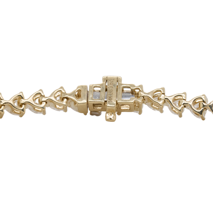 3.8 CTTW Heart Lab-Grown Diamond Tennis Bracelet in 14K Yellow Gold, 7"
