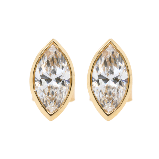 Lab-Grown Diamond Bezel Stud Earrings in 14K Yellow Gold, 1.5 CTTW