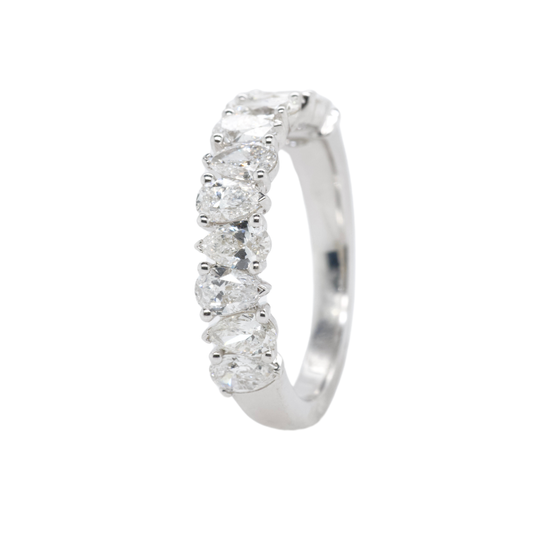 14K White Gold Pear Lab-Grown Diamond Eternity Band, 1.63 CTTW